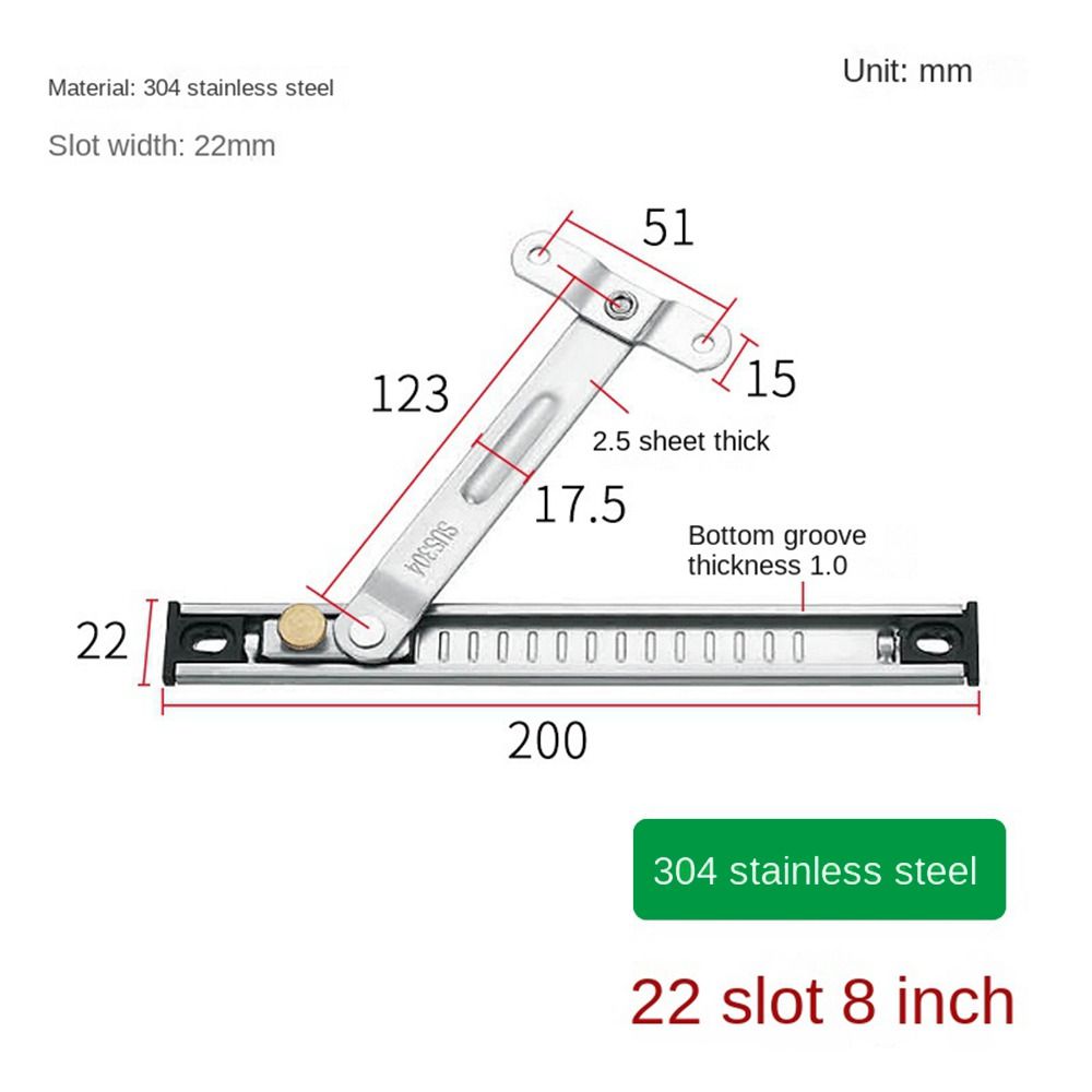 Stainless Steel Window Windproof Brace Window Support Limiter Angle Controller Children Safety Lock Practical Window Hardware: Red