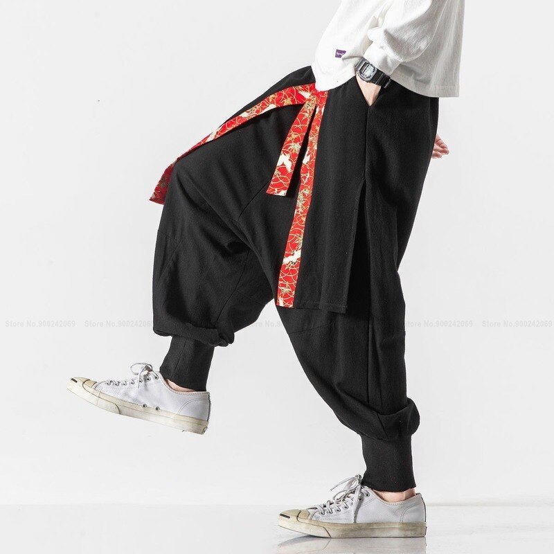 Japanese Retro Loose Harajuku Style Harem Pants Trousers Chinese Style Streetwear Hip Hop Bloomers Oriental Clothing Casual Men
