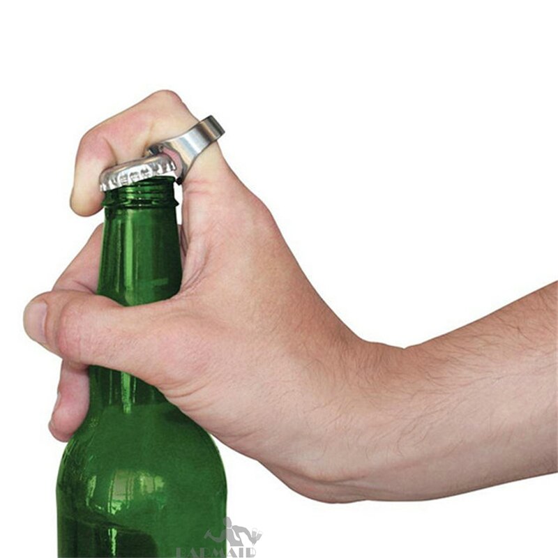Wijn Bier Flesopener Kurkentrekker Veelzijdige Roestvrij Staal Vinger Ring Ring-Vorm Bierfles Opener