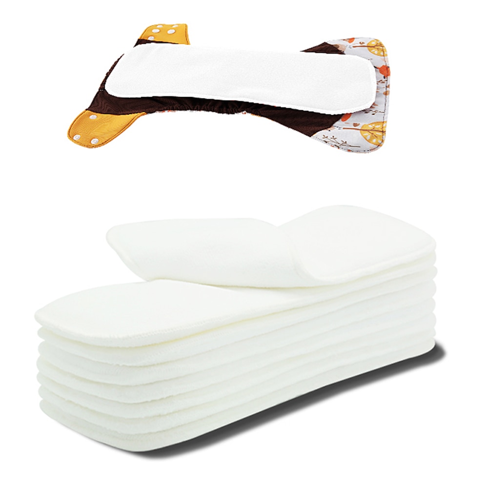 10pcs Washable Reusable Baby Cloth Diapers Nappy insert microfiber 3 layers Diaper