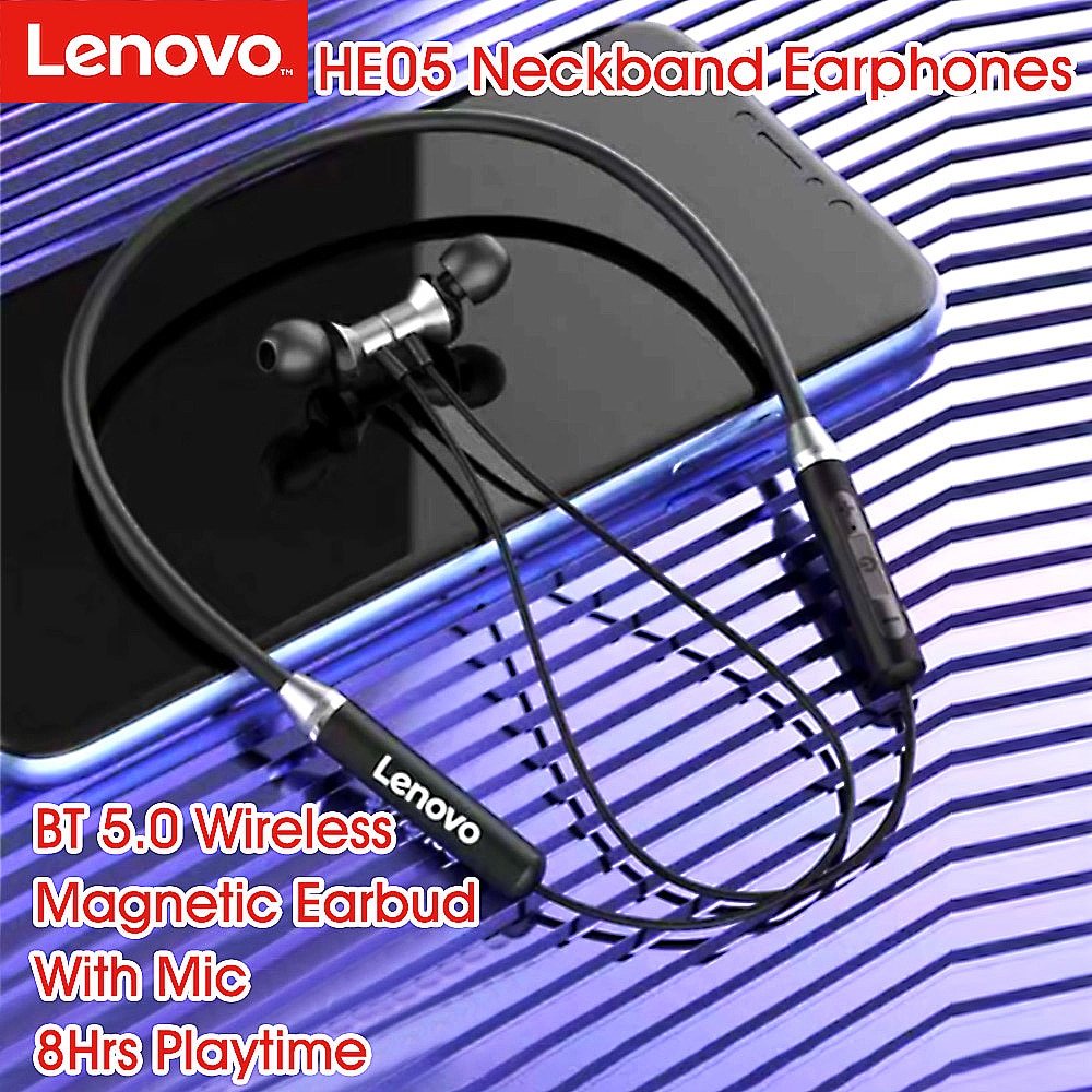 Lenovo HE05 Pro Bluetooth 5.0 Earphone In-ear Gaming Wireless Headset IPX5 Waterproof Sports Headphone with Noise Cancelling Mic