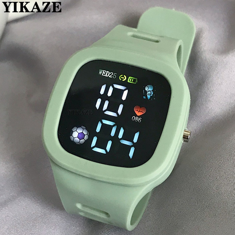 Mannen Vrouwen Horloge Led Digitaal Sporthorloge Voor Kinderen Jongens Meisjes Vierkant Grote Wijzerplaat Waterdicht Siliconen Heren Elektronisch Polshorloge