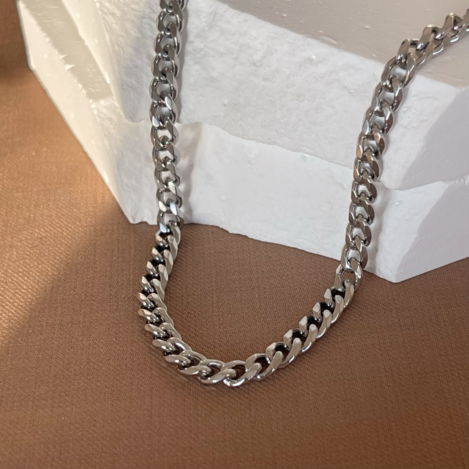 3/5/7mm- teiliges kubanisches Punk-halsband aus ed...  Grandado