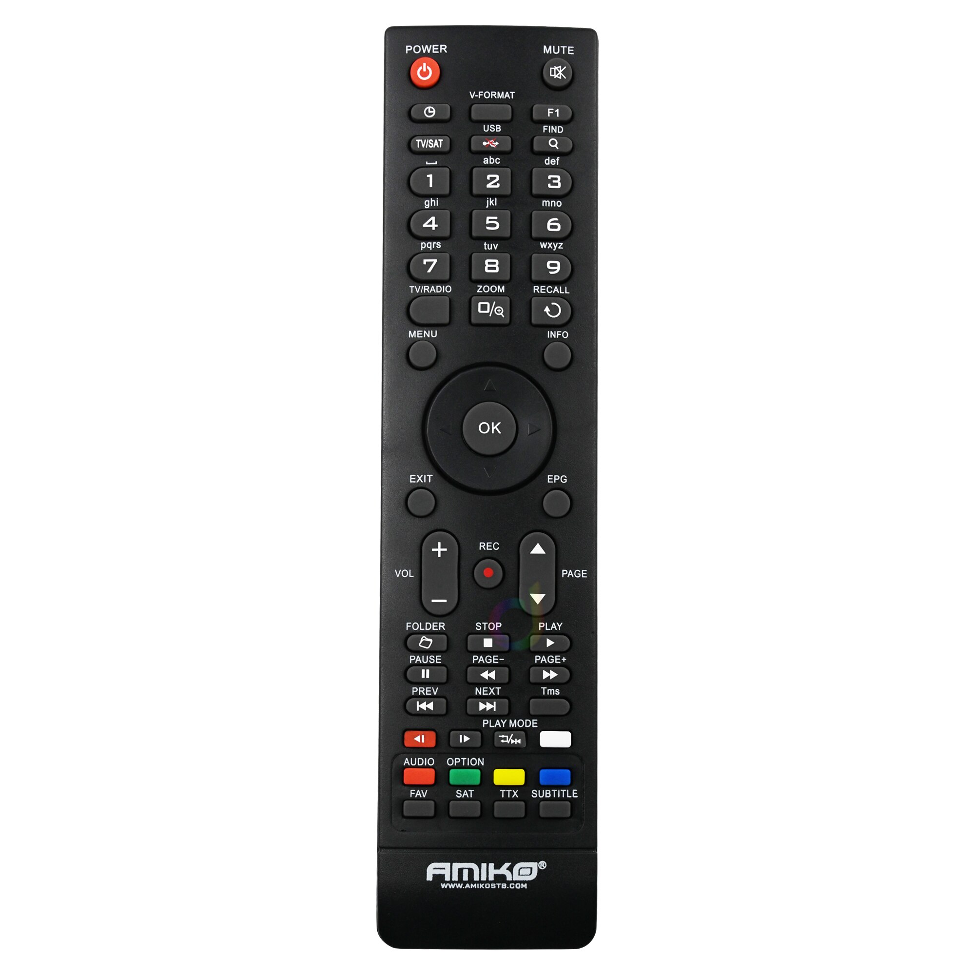 Remote Control for AMIKO Mini HD 8150 8155 8240 8250+ 8255+ 8260+ SHD 7900 8000 8110 8140 STHD 8820 8800, Micro Combo