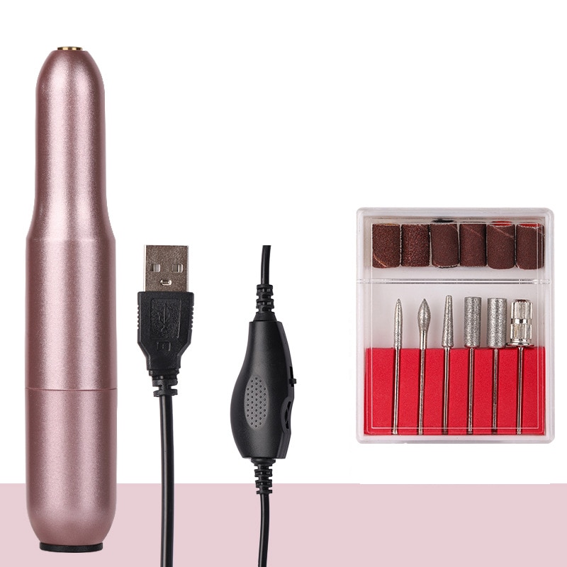 Sähköinen kynsiporakone kynsien hiomakone kynsien kiillotuskone usb-valo kannettava mini sähköinen manikyyri taidekynälaitteet