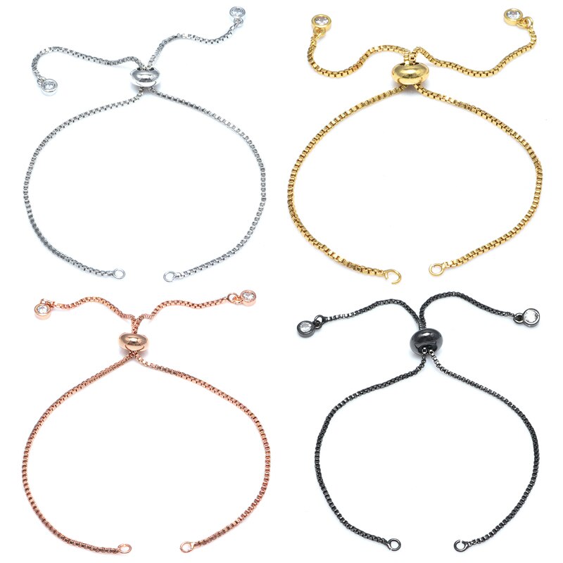 Klasyczny regulowany suwak łańcuchy dla DIY kobieta bransoletki tworzenia biżuterii Handmade Components Charms akcesoria biżuteria ustalenia