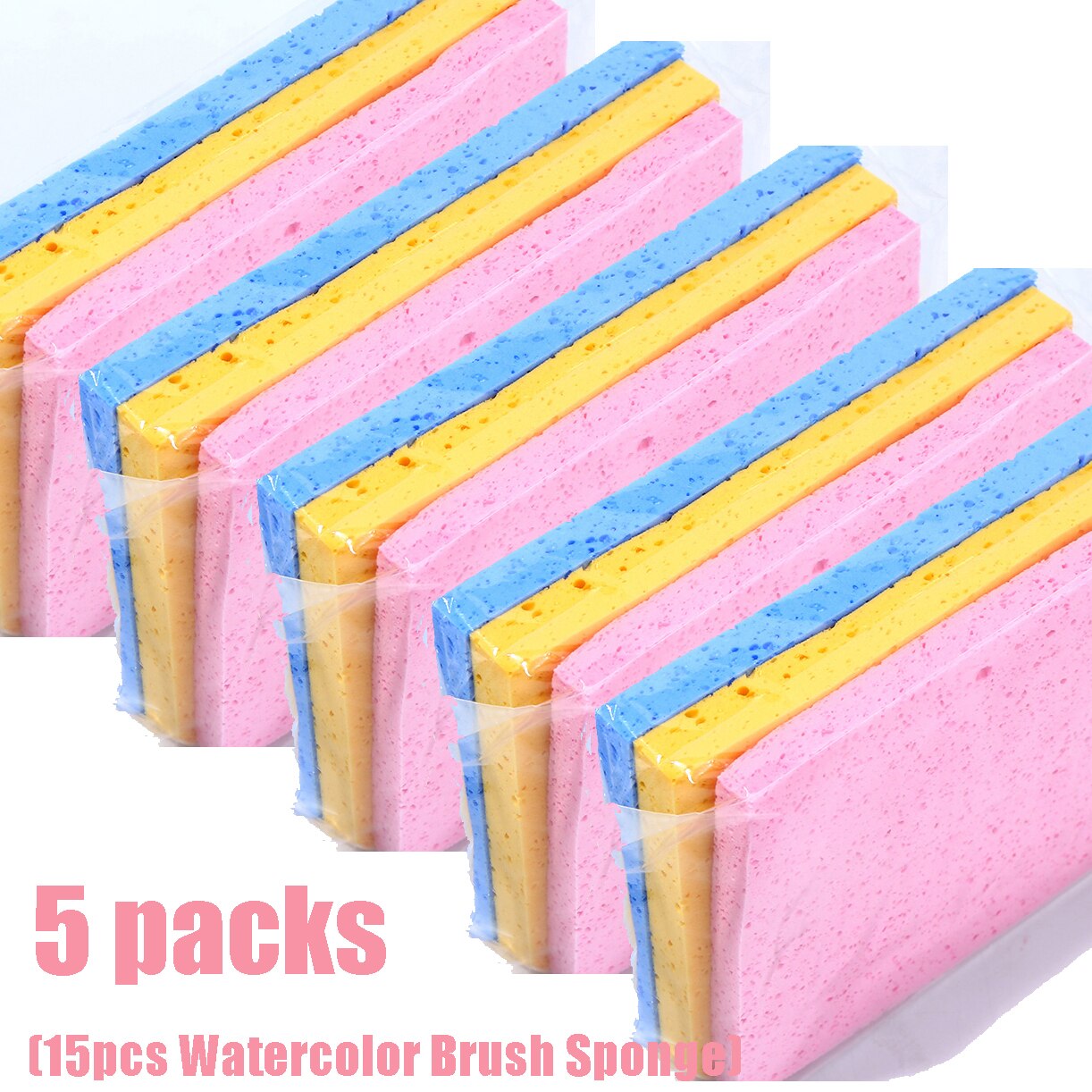 Pincel de acuarela esponja mágica esponja suave acuarela/Gouache/herramienta de limpieza de pintura acrílica esponja absorbente de agua: 5 packs