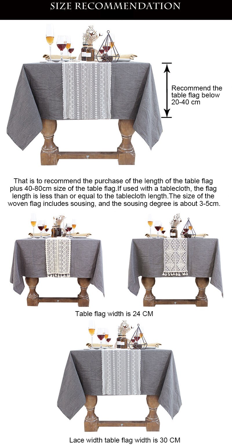 Beige Crochet Lace Table Runner With Tassel Cotton Wedding Decor Hollow Tablecloth Nordic Romance Table Cover Coffee Bed Runners