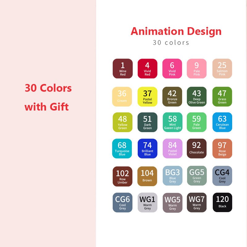 12/24/36/48/60 Colors Dual Tip Fine Liner Art Marker Pens Set Watercolor Drawing Painting Markers Pen Brush Schoo: 30 colors B