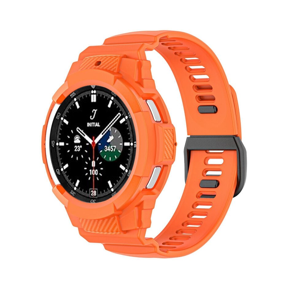 Pasek silikonowy + etui do zegarka Samsung Galaxy 4 klasyczny pasek sportowy 46mm 42mm zintegrowany pasek do zegarka Galaxy Watch4Classic