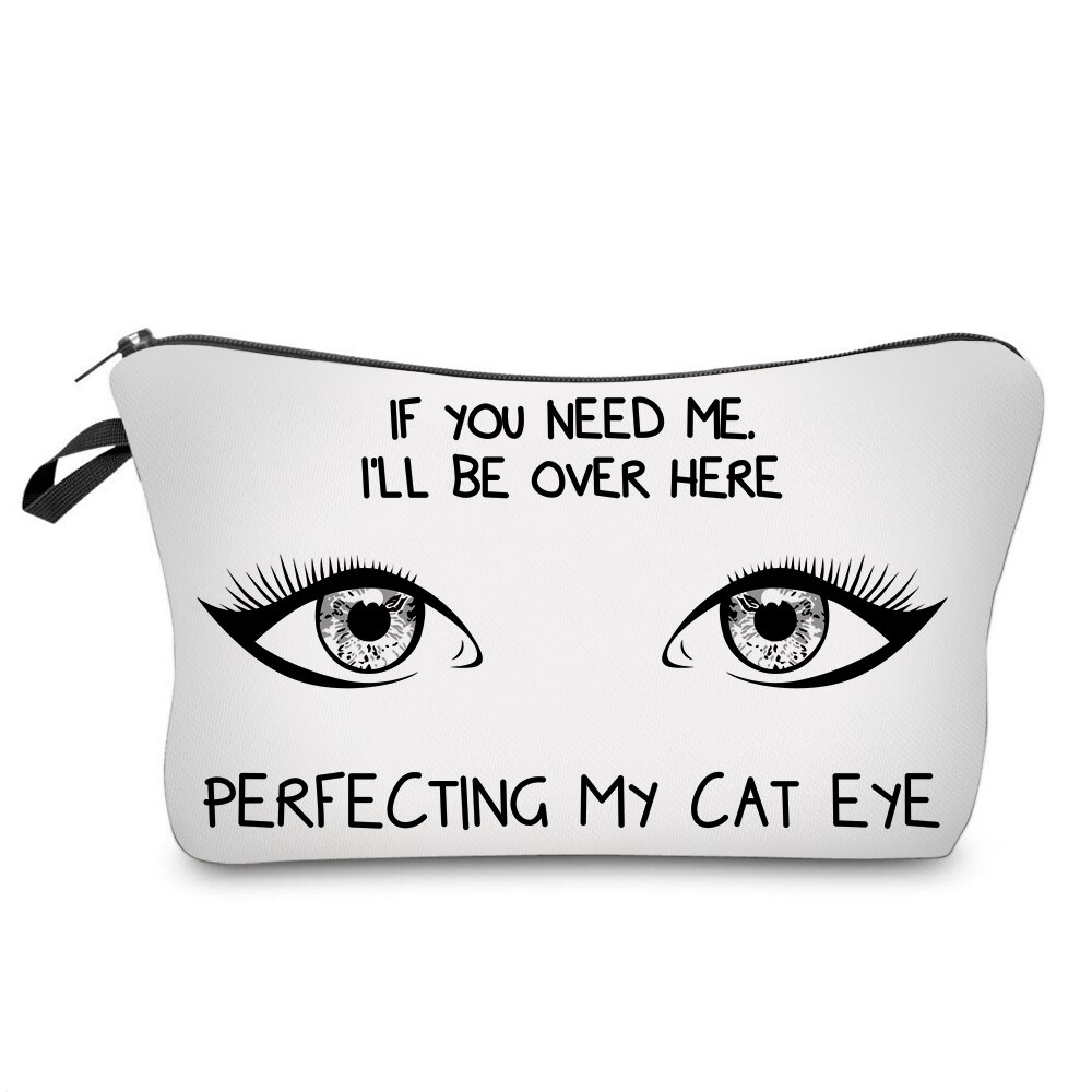 BBL "IK Mijn Wimpers" Brief Gedrukt Make-Up Tas Organizer voor Vrouwen Mode Koele Cosmetische Zakken Opslag Toilettas tas Neceser: 50955