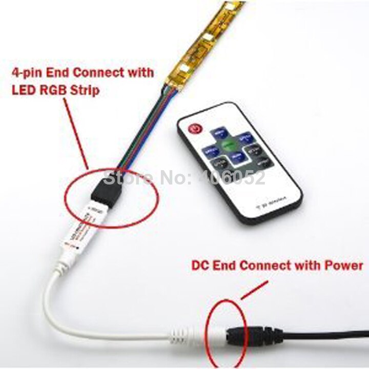 9 Keys Mini Rf Rgb Led Controller Draadloos Voor Led Module En Led Strip Verlichting, Untra Slank, 12V 144 Watt 5-24V Dc 10 Pvc Joylit