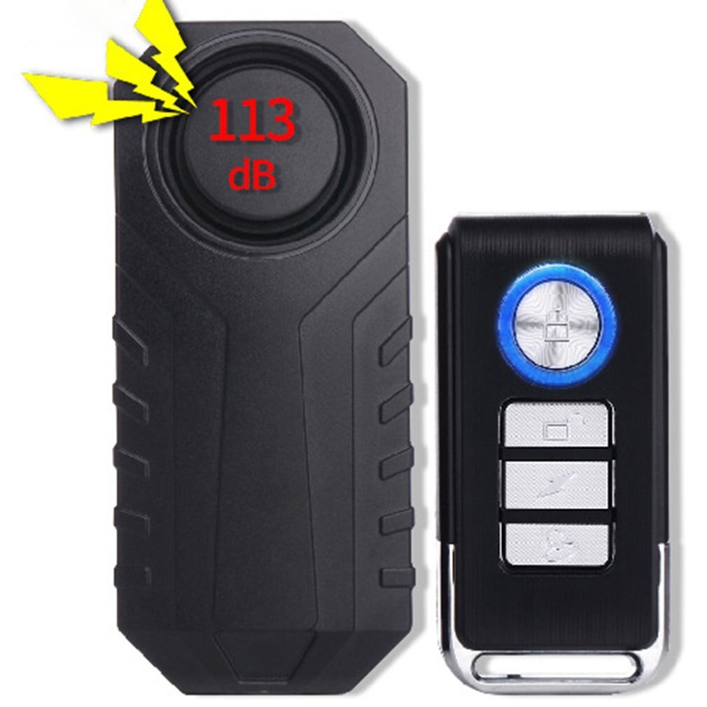 113dB Loud Wireless Remote Control Alarm For Bicycles Anti-theft Adjustable Sensitivity Induction Door/ Window Vibration Alarm