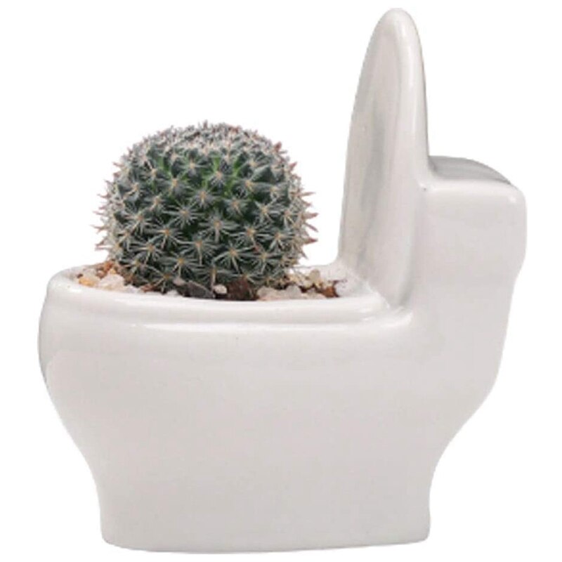 Ceramic Toilet Flower Pot/Bonsai Potted Plant/Flower Pot/Succulent Plant Flower Pot White