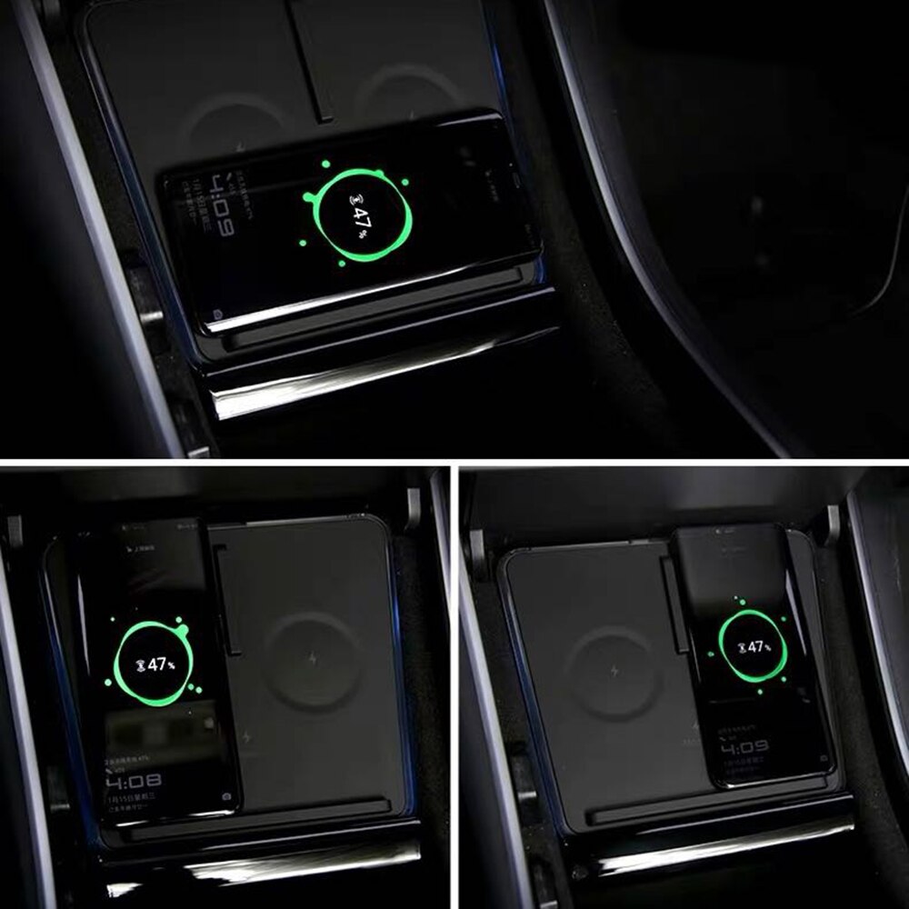 Ladegerät Drahtlose Ladegerät 10W Schnelle Ladung Auto Schwarz ABS Für Tesla model3