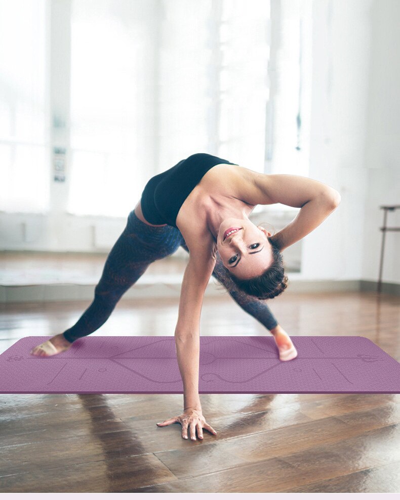 183*61*0.6cm TPE household Yoga Mat Thickened Widened and Lengthened Enviromental Fitness Training Mat Lloor Mat for Beginners