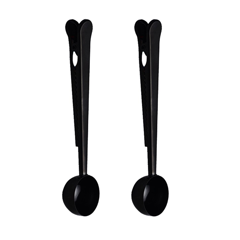 Cuchara de café de acero inoxidable multifunción, Clip de sellado de cocina, cuchara dos en uno, cuchara medidora de café y té, 1 taza: Verde claro