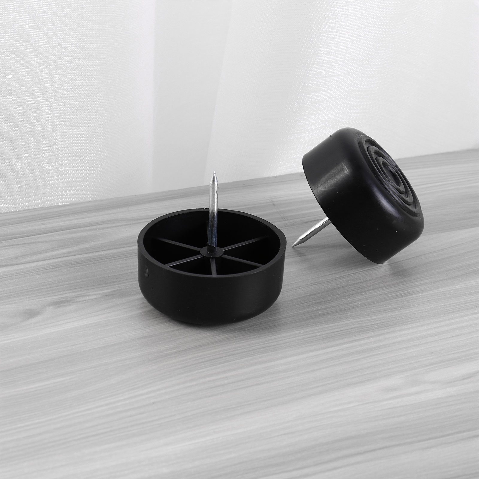 24 Nail-On Table Chair Slider Glide Pads Legs Protector Tacks Plastic Feet Mats Anti Slip Foot Stopper Wooden Furniture Leg Caps