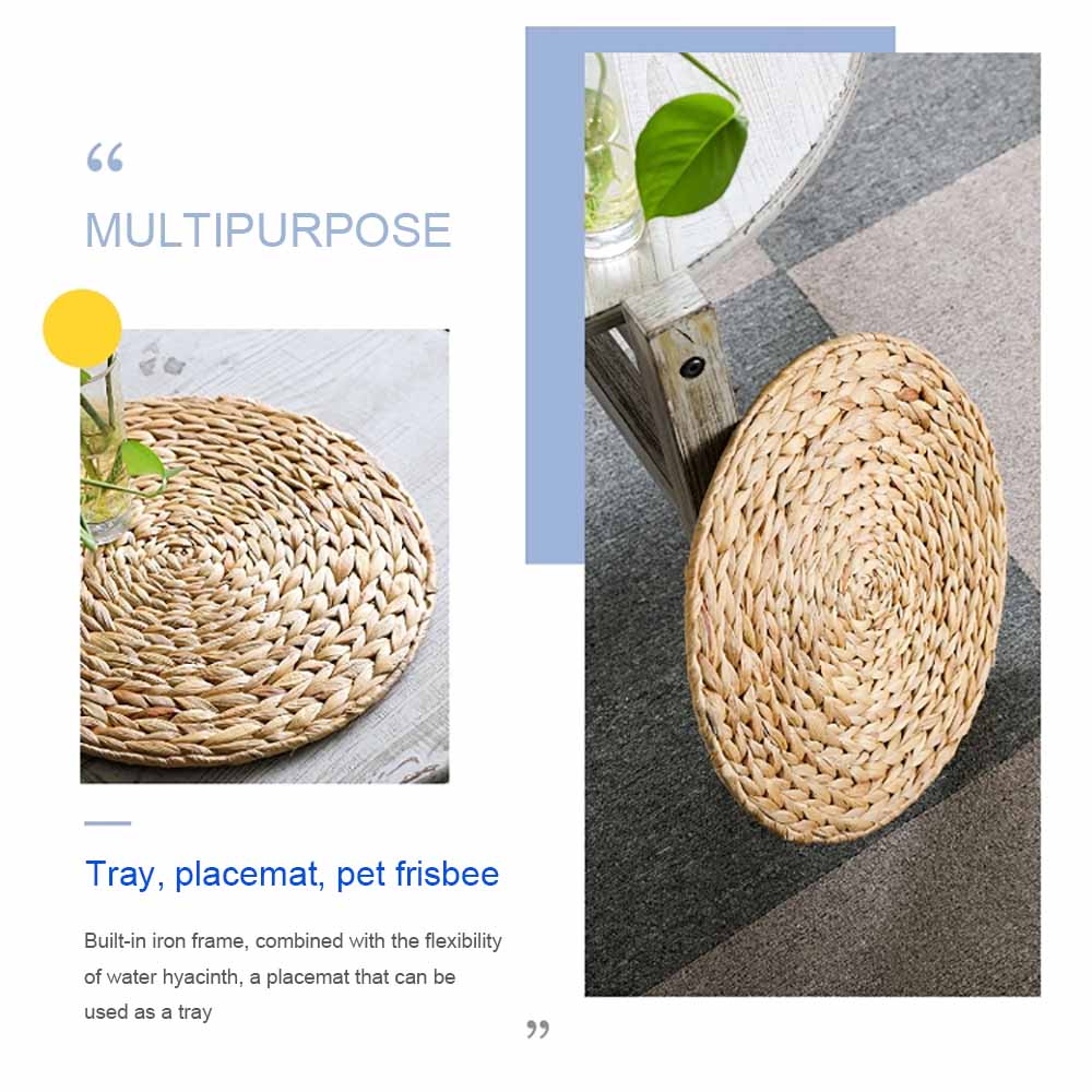 4pc naturlige vannkalebasser vevd matemat runde vevd råtnende bordmatte vann kalebasser placemat rund pute vevd grønn tropisk bryllup