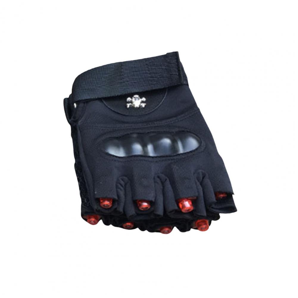 1 par luvas de lanterna led pesca caminhadas acampamento reparação luvas trabalho com 8 leds homens pai ele marido presente natal: Vermelho