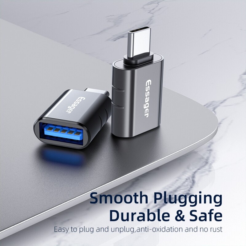 Essager USB Type C OTG Adapter USB 3.0 To USB C Male Converter For Samsung S20 Xiaomi Mi 9 10 USB-C Female Connector TSLM1