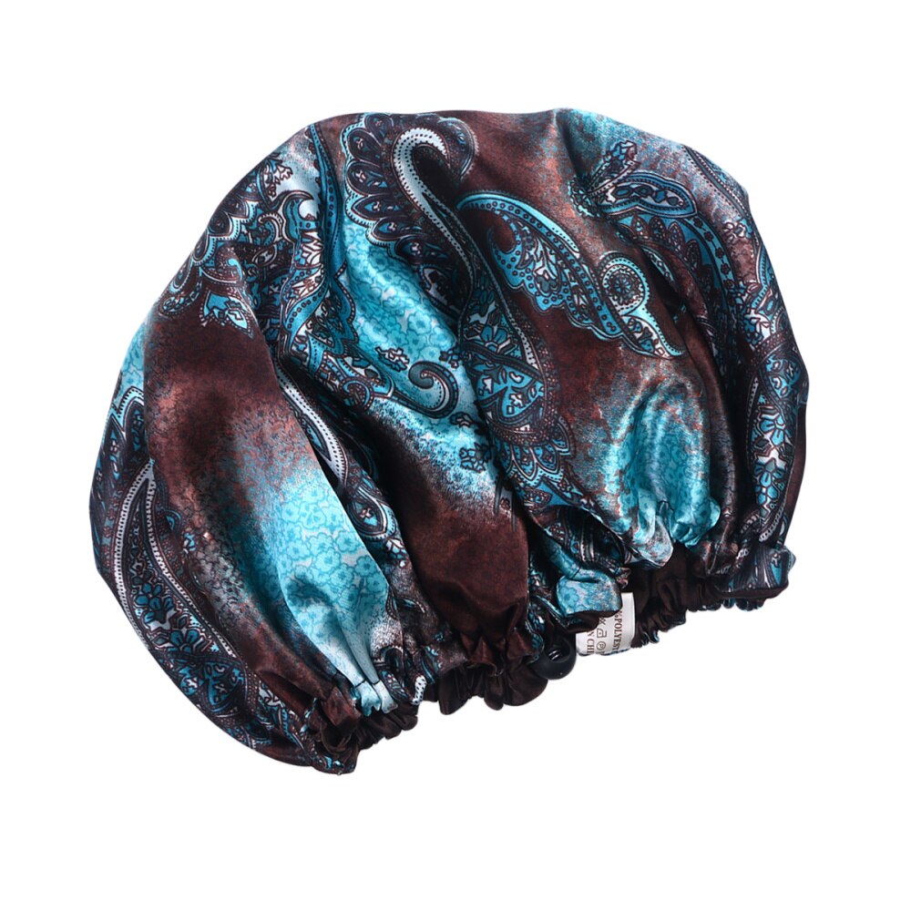 Large Sleep Cap Night Bonnet Double Layered Lace Elastic Nightcap Satin Sleeping Cap Hair Loss Caps Chemotherapy Hats Beanie Cap