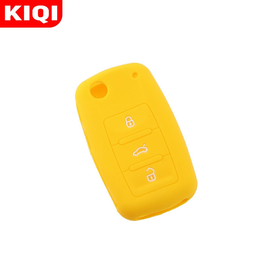 Silicone Car Key Cover Case for Skoda Yeti Superb Rapid Octavia for VW Golf for SEAT Leon Ibiza 3 Button Remote Key Shell Case