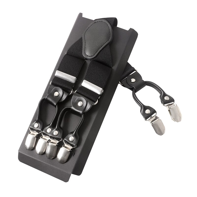 Tirantes de cuero con Clip ajustable para hombre, banda elástica ancha para pantalones, cinturón, arnés de servicio, 35mm