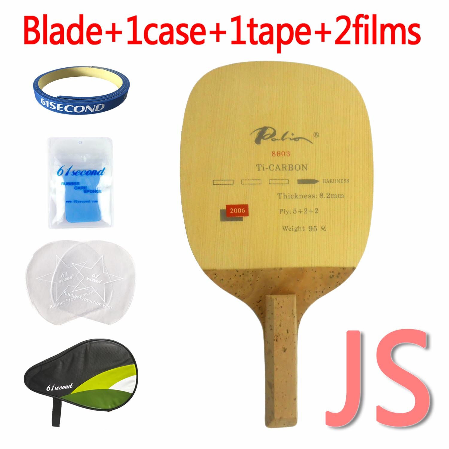 Original Palio 8603 titanium carbon table tennis blade Japanese straight handle table tennis racket racquet sports: JS with HM case