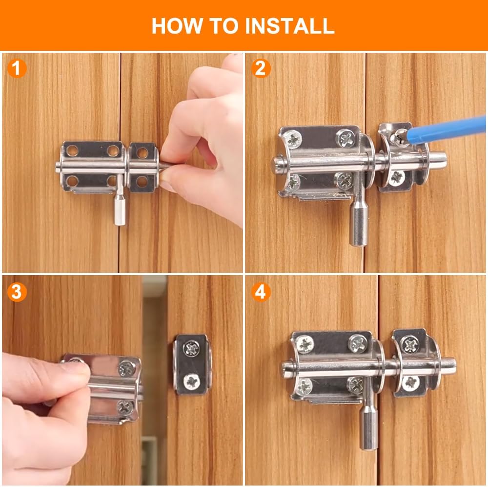 10/1pc Kleine Rvs Schuifslot Beveiliging Deur Bolt Home Hardware Gate Vergrendelingen Slaapkamer Badkamer Wc deur Bolt Sloten