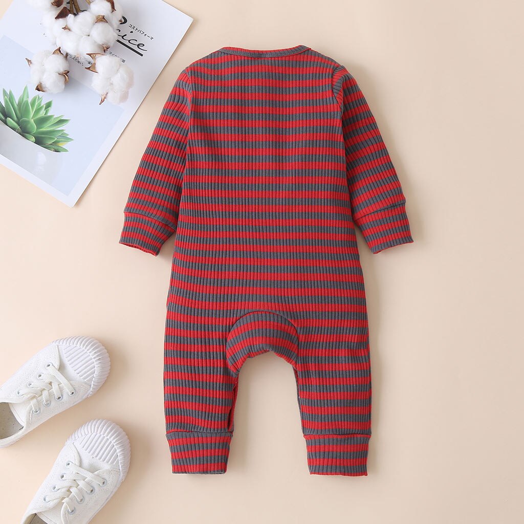 Lente Baby Meisjes Jongens Gestreepte Romper Lange Mouw Herfst Causale Homewear Jumpsuits