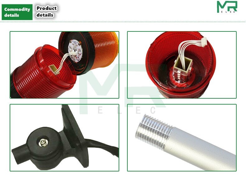 Stack Lamp Industrial LED Signal Tower Alarm Caution Light Tower Industrial Warning Light for Machine no buzzer