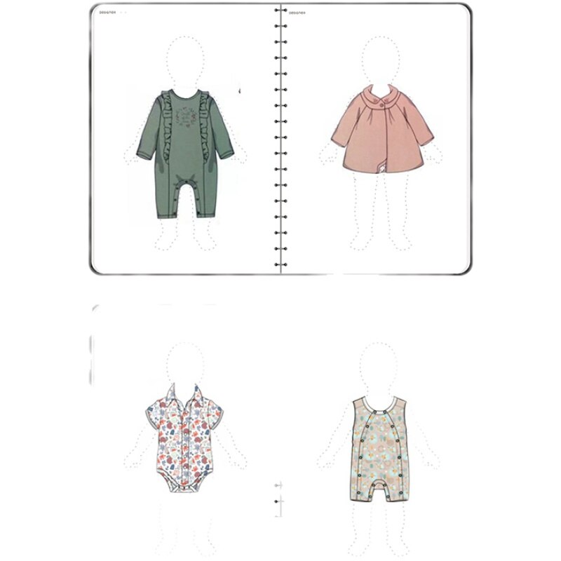 A5 Baby Kleding Schetsboek Met Lichaam Figuur Template Kind Kid Schetsboek Mode Notebook 50 Vellen Papier