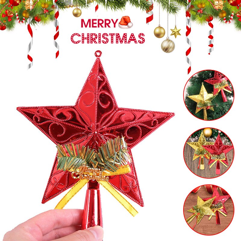 Kerstboom Top Ster Hanger Kerst Toppers Decoratie Xmas Ster Ornament Party Decor AUG889