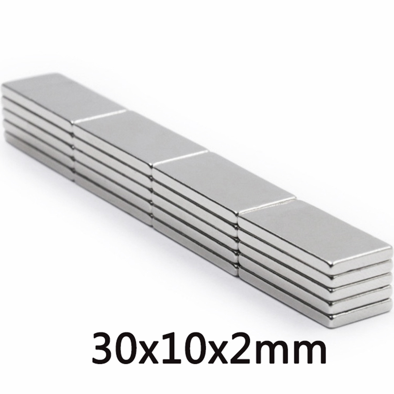 10/20/50 Pcs 30X10X2 Mm Neodymium Ijzer Borium Sterke Magneet Industriële Magneet Accessoires Koelkast Kleine magneet Speelgoed