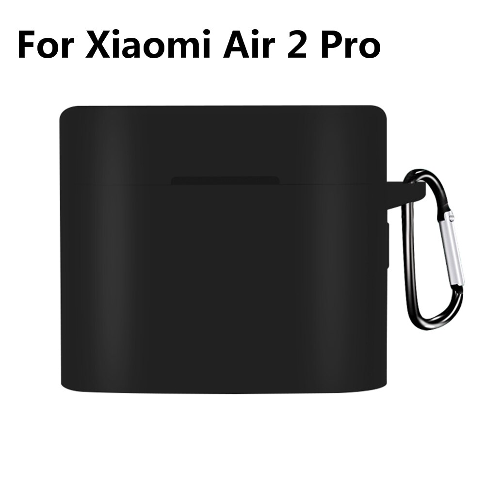 Funda de silicona para auriculares Xiaomi Air 2 Pro, funda para auriculares inalámbricos con llavero: Air 2 pro-Black