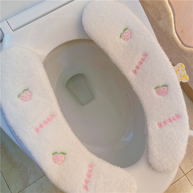 Winter Warme Wc Sitz 100% Baumwolle Schlecht Wc Sitz Abdeckung warm Halten schließt Kissen Abdeckung Schlecht Zubehör