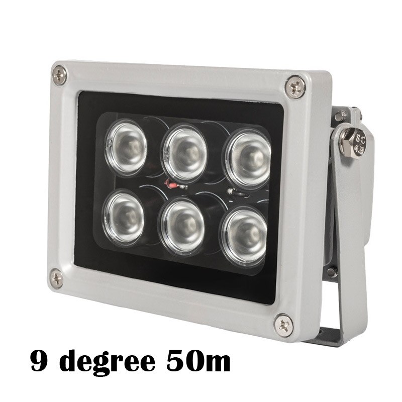 50M Invisible illuminator 940NM 6Array LEDs Infrared Light Waterproof Night Vision Fill Light for CCTV Camera 90/60/45/30 degree: 9 degree 50m