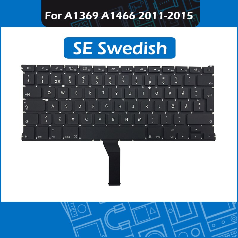Laptop Replacement Keyboard KR Korean SE Swedish TH Thai Arabic Layout for Macbook Air 13" A1369 A1466 Keyboard Year