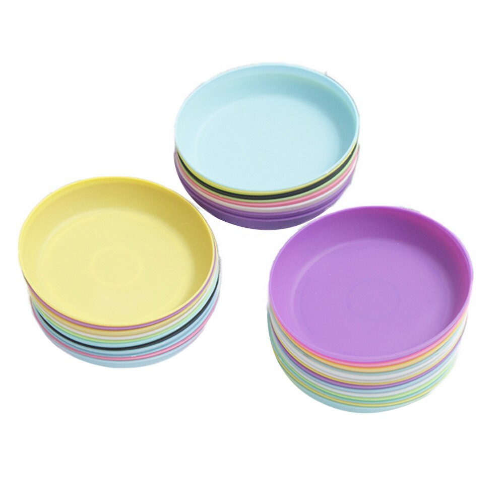 Platillo de maceta de plantas suculentas de 20 piezas bandeja redonda de plástico plato de agua para maceta de jardín balcón (Color al azar)