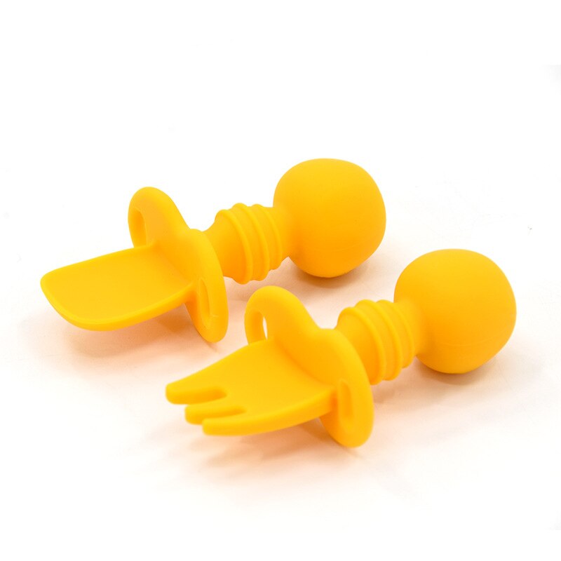 Baby silikon lecken gabel löffel Baby ausbildung Raubtier gabel löffel kurzen griff lernen zu molaren artefakt silikon weiche gabel löffel: Modell 5