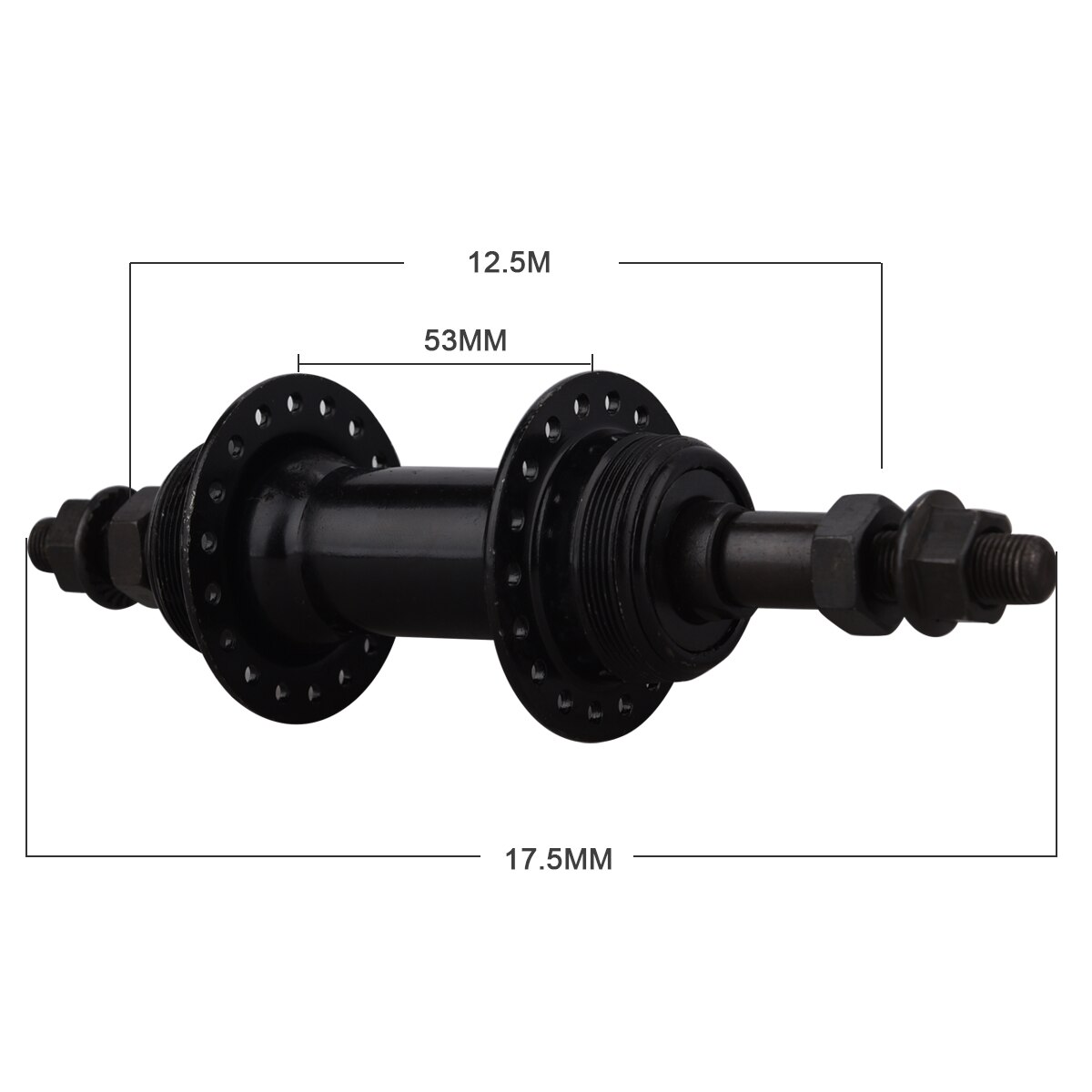 MTB Mountain Road Bike Rear Hub Axis Iron Steel 36 Holes 3/8inch 175mm Bicycle Rear Wheel Axle Hub Replacement Bike Accessories