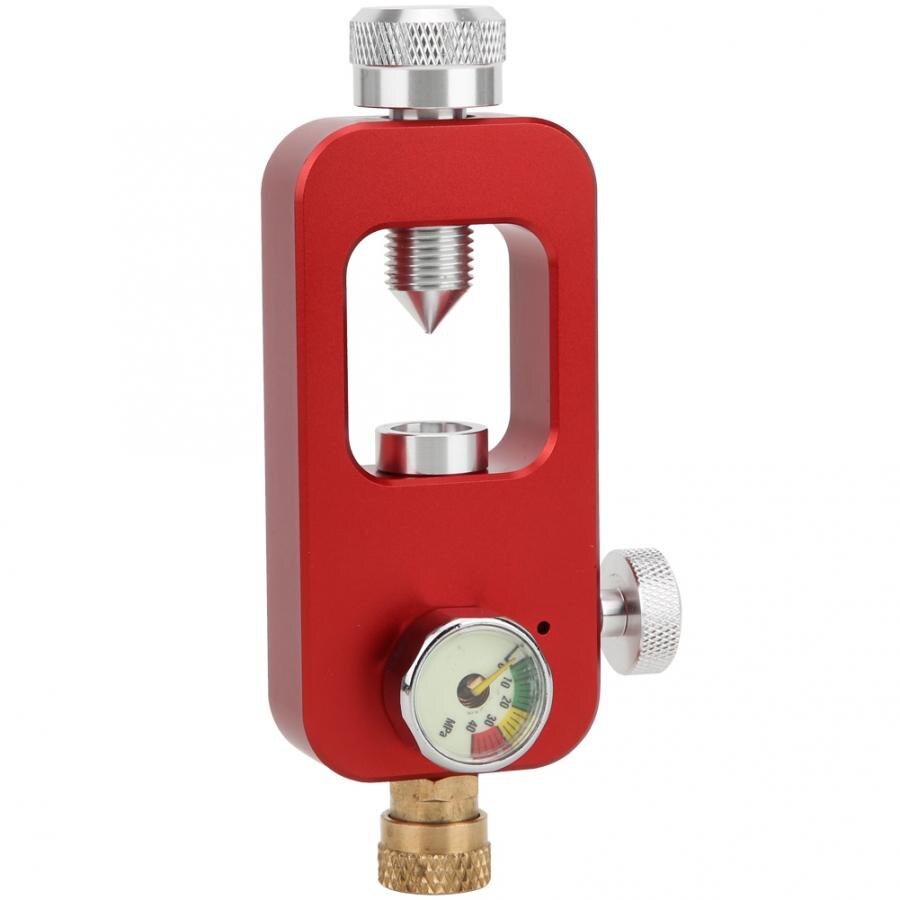 Dykkeradapter med trykmåler 8mm stik til ilttank undervands snorkellufttanke cylinder genopfyldningsadapter: Rød
