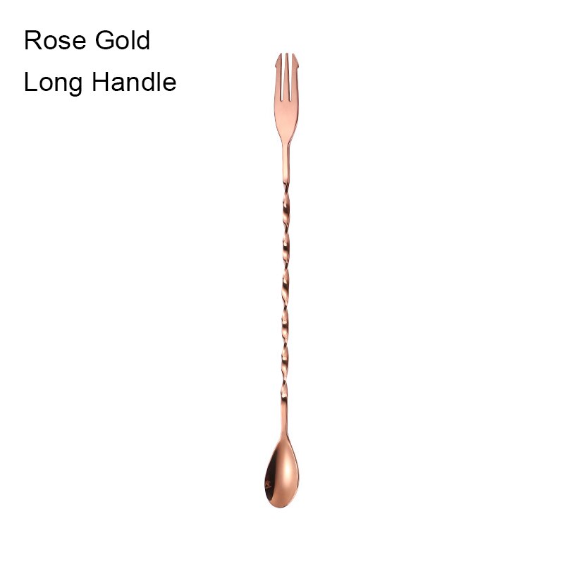 Spot dobbelt-ende rustfri stål mixer bar cocktail kort/lang omrøring blande twist ske til hjemmerestaurant  qp2: D