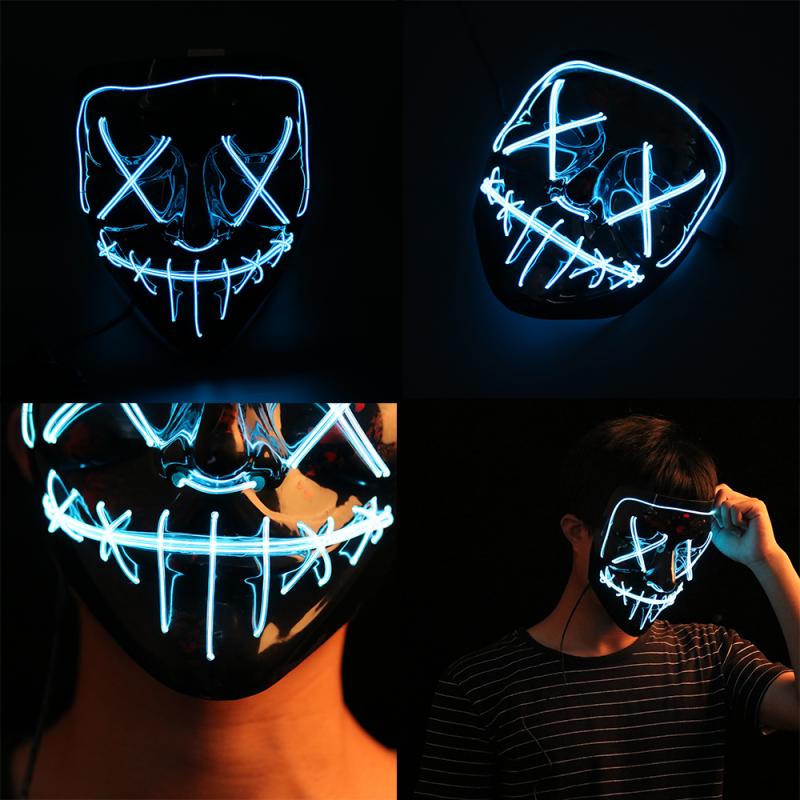 Halloween Party Trend LED Mask Purge Masks Election Mascara Costume DJ Party Light Up Cool Masks Glow In Dark