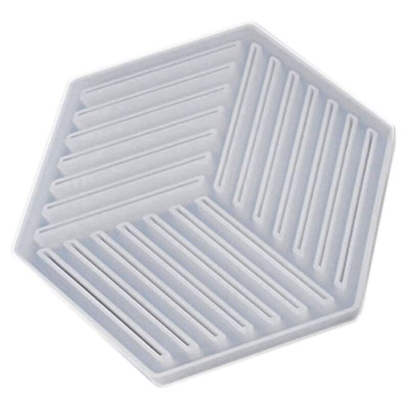 Molde de silicona para posavasos de hormigón, 2 piezas, con forma de raya de diamante, para manualidades de resina epoxi y yeso, molde de bandeja de cemento, b&a