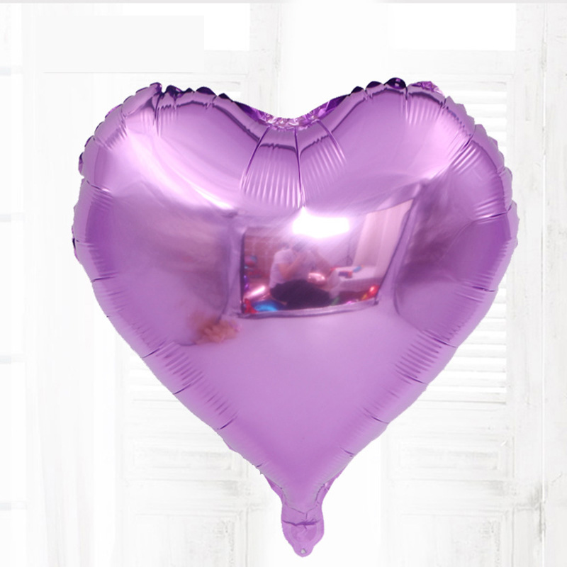 Globos románticos de boda de 18 pulgadas con forma de corazón, globo de aluminio, decoración boda inflable, de cumpleaños, globo de helio: LIGHT PURPLE