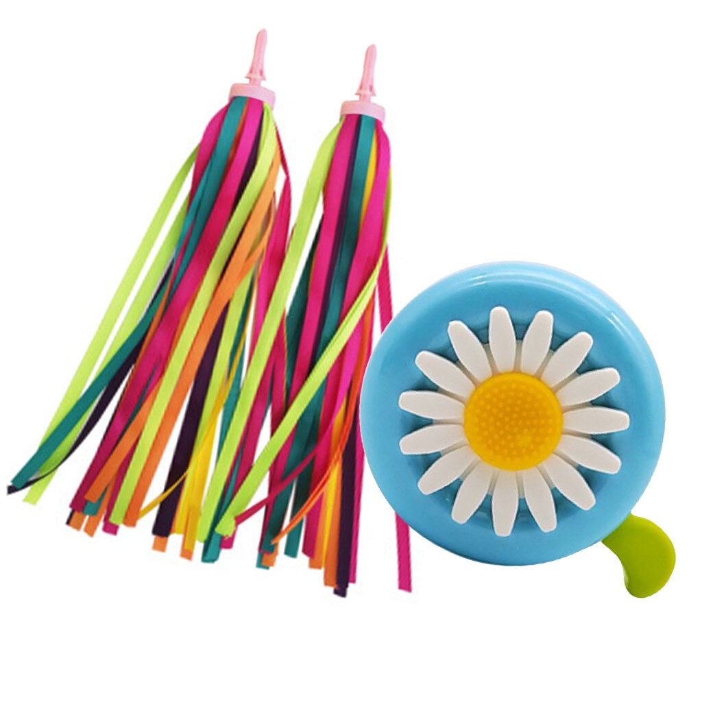 2 Pack Kid's Rainbow Scooter Handlebar Streamers And 1 Pack Kids Bike Bell #D: O