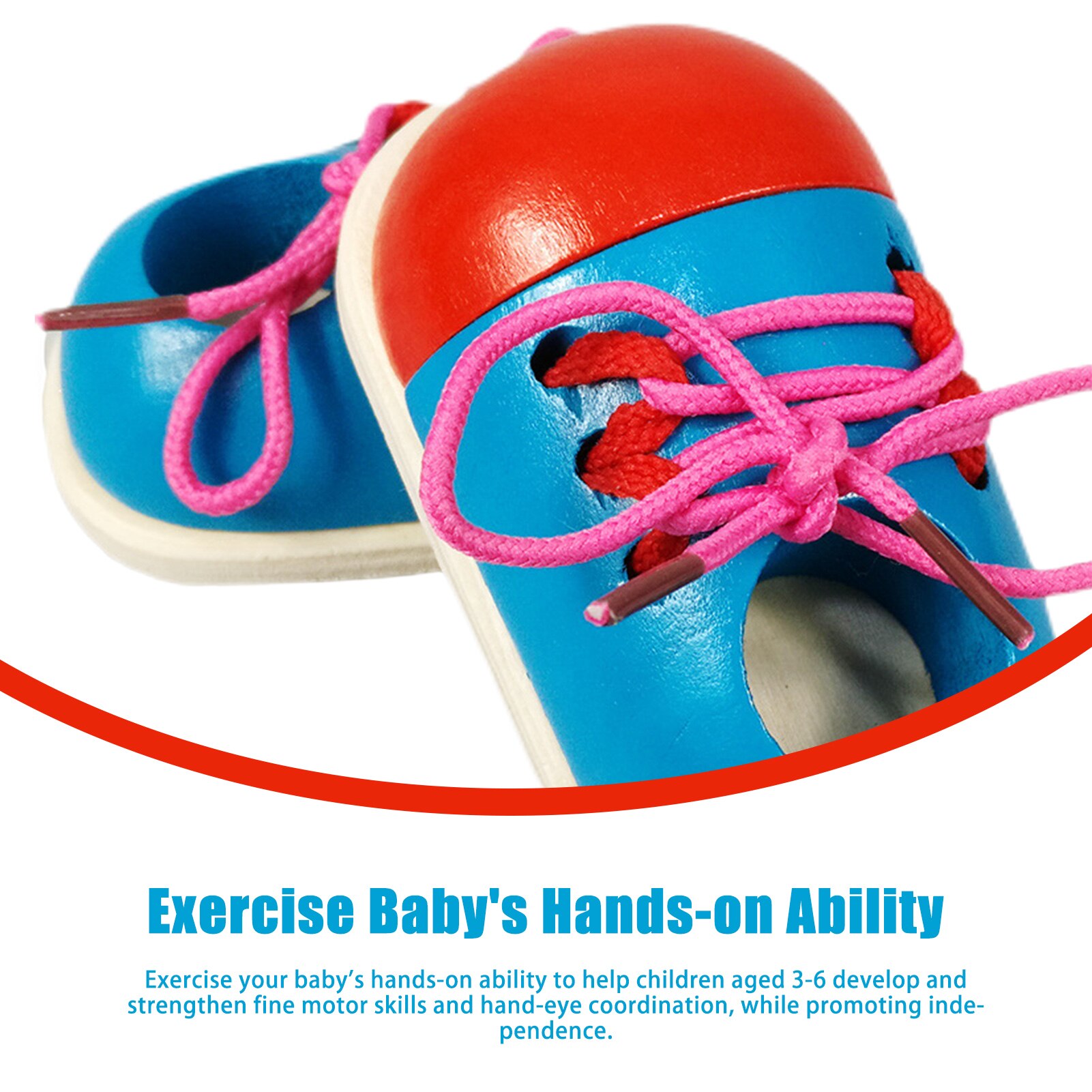 Banc de travail en bois pour enfants, ensemble d&#39;outils multicolores, Mini jouet de Simulation, maison de jeu d&#39;intelligence Interactive Parent-enfant: Tie Shoelaces