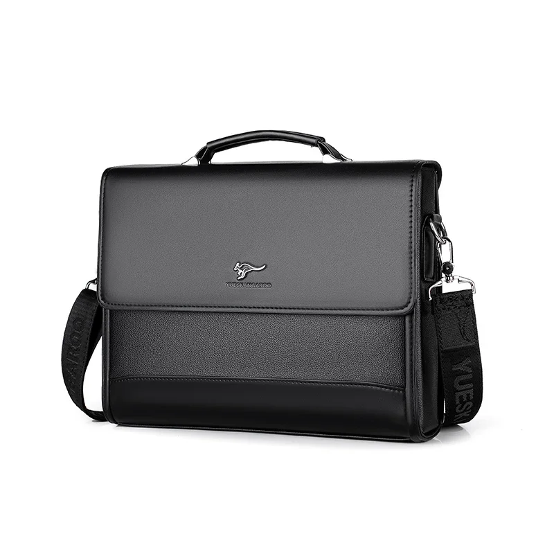 Mannelijke Handtassen Pu Lederen Heren Tote Aktentas Schoudertas Voor Mannen 2022 Laptop Tassen Man Organizer Voor documenten: Black